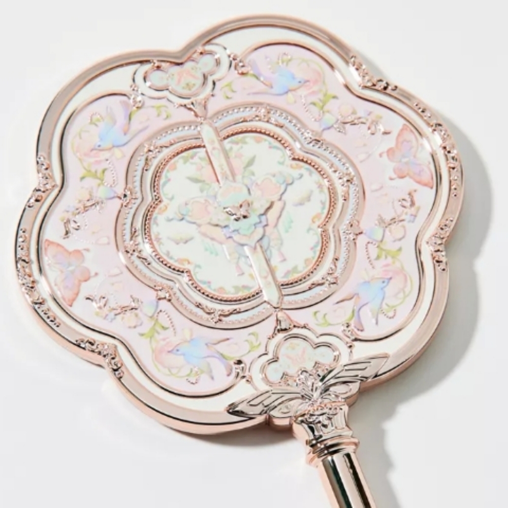 Flower Knows Butterfly Cloud Hand Mirror Lotus Pink